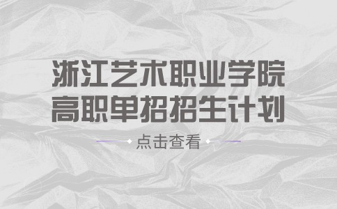 浙江艺术职业学院高职单招招生计划