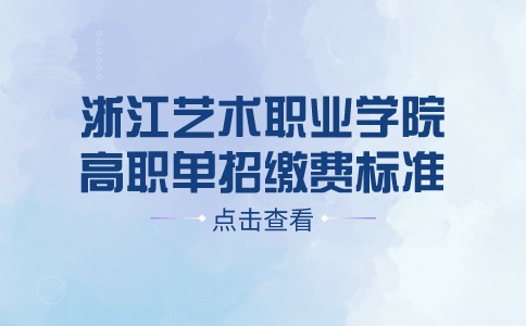 2024年浙江艺术职业学院高职单招缴费标准